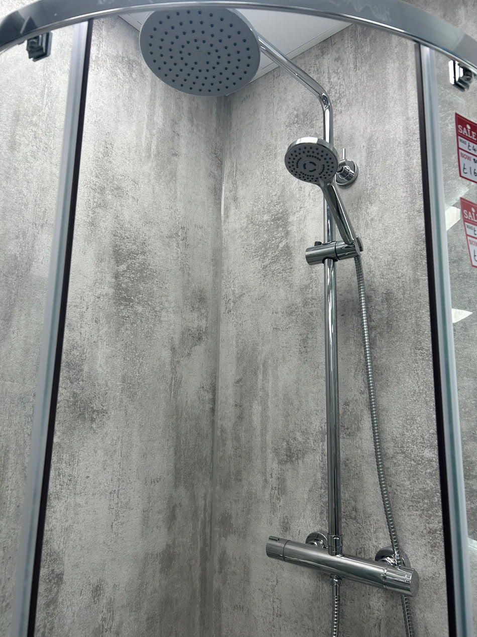 Chrome Round Rigid Riser Shower Set