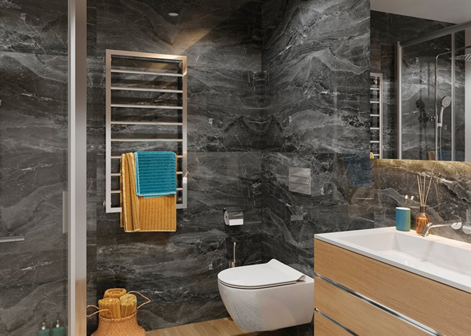 Vilo SPC Large Tile Panel - Dark Stone