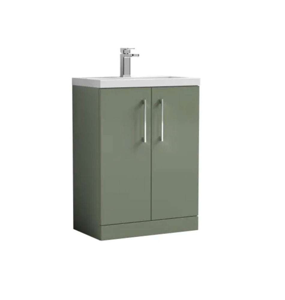 Arno Furniture Range - Compact Floor Standing 2-Door Vanity & Ceramic Basin