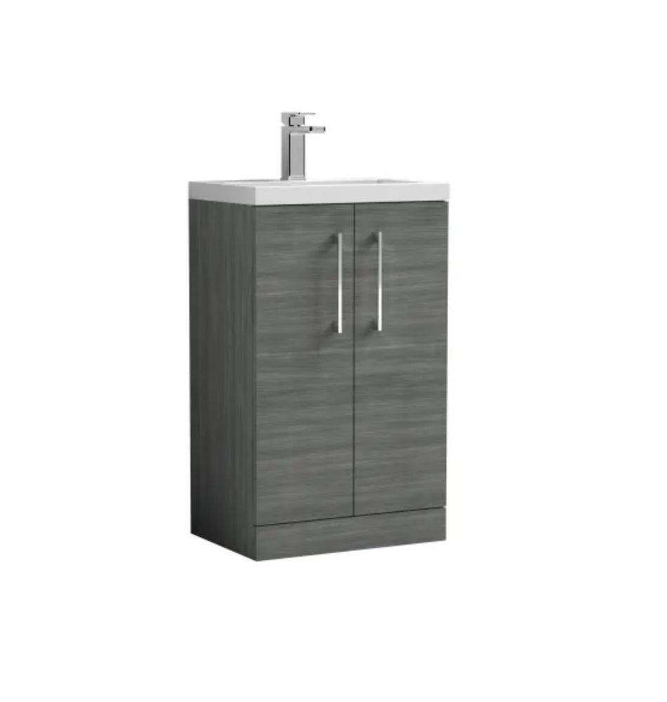 Arno Furniture Range - Compact Floor Standing 2-Door Vanity & Ceramic Basin