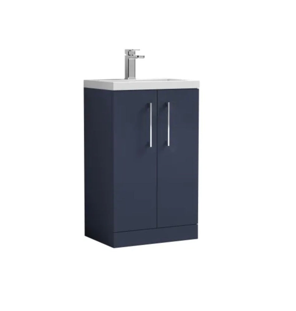 Arno Furniture Range - Compact Floor Standing 2-Door Vanity & Ceramic Basin