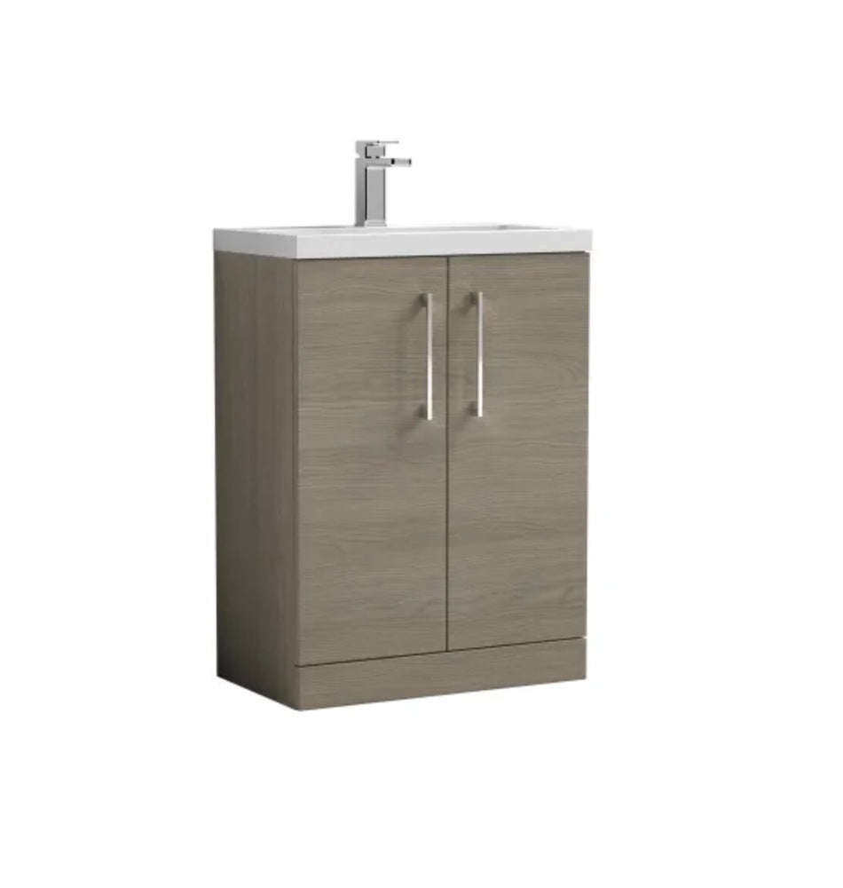 Arno Furniture Range - Compact Floor Standing 2-Door Vanity & Ceramic Basin