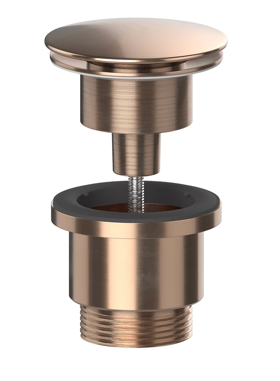 Brushed Copper Universal Clicker Basin Waste