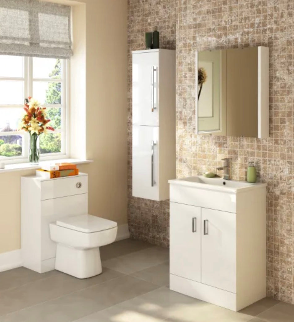 Eden Floor Standing 2 Door Vanity Unit with Mid-Edge Basin 600mm
