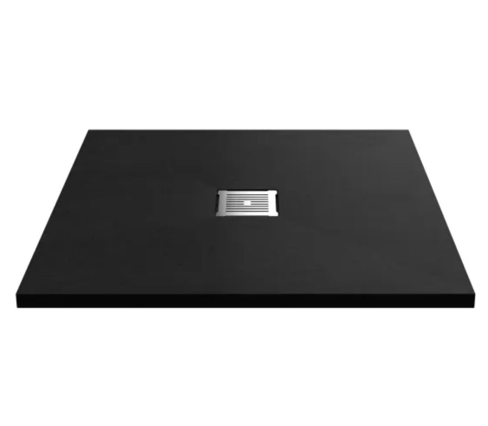 Square Slimline Shower Tray - Black