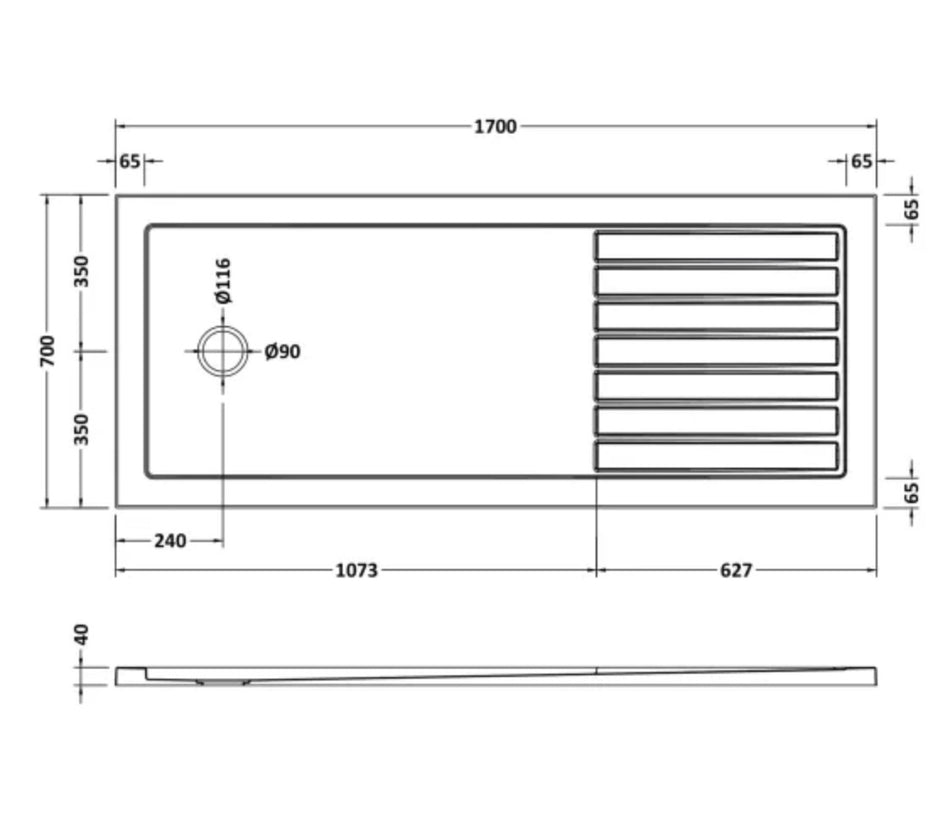 Rectangular Walk-In Slimline Shower Tray