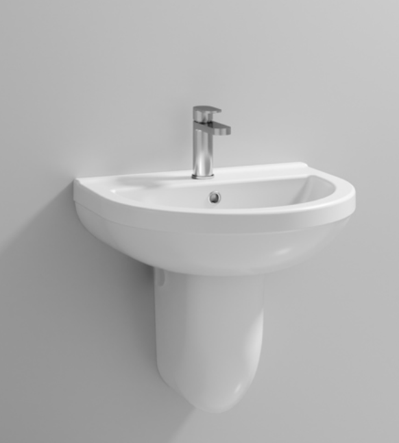 Ivo 550mm Basin 1TH & Semi Pedestal