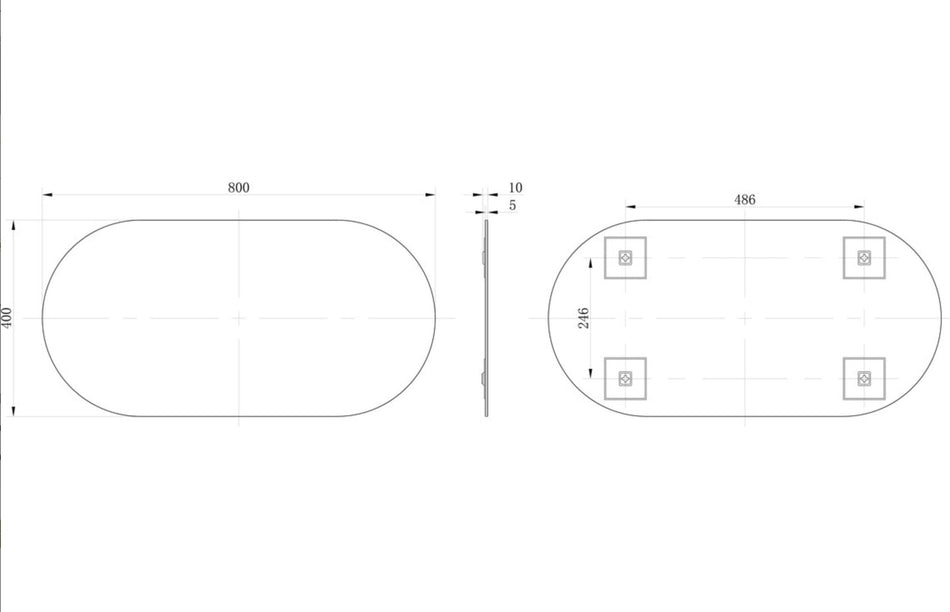 Plain Mirrors - Soleil 400x800mm Oblong Mirror