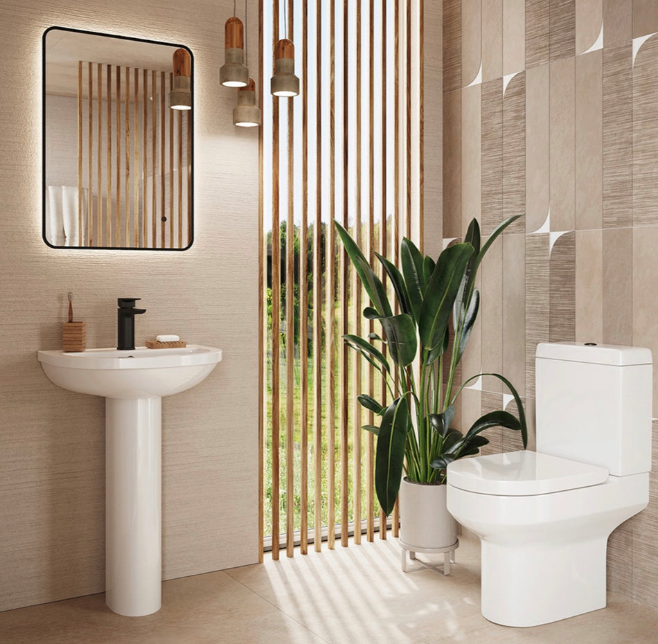Spa Rimless Closed Back Pan, Cistern & Seat Set