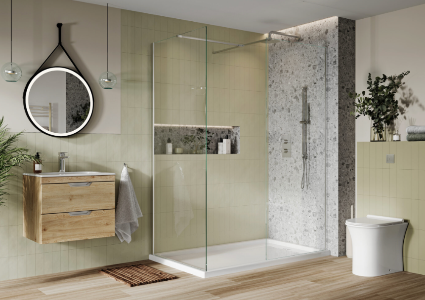 S8 Chrome Wetroom Panel 600mm