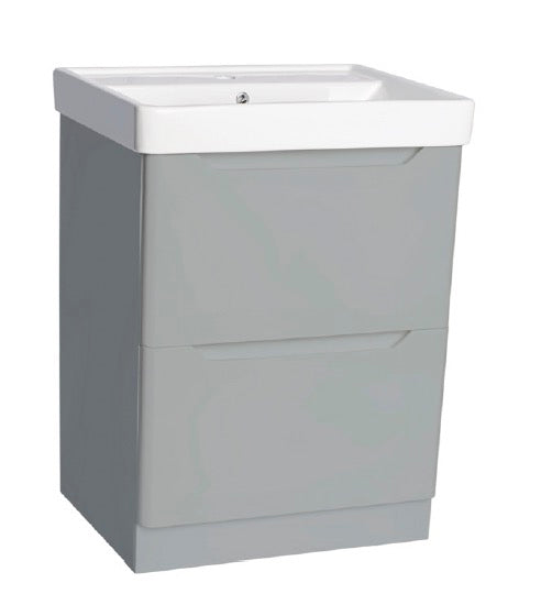 PVC Handleless Drawers Floor Standing Basin Unit 700mm