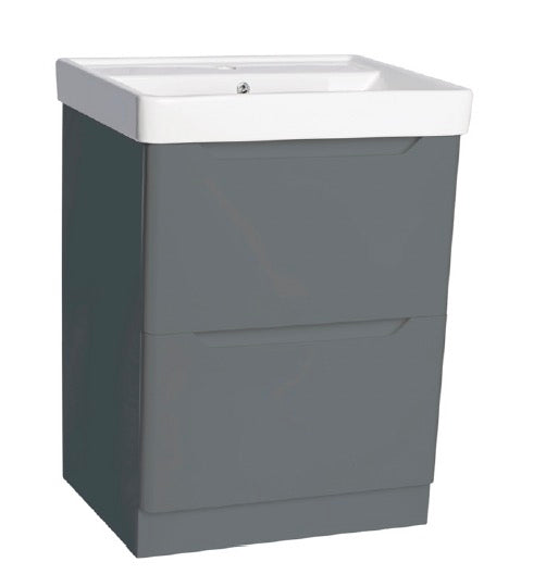 PVC Handleless Drawers Floor Standing Basin Unit 700mm