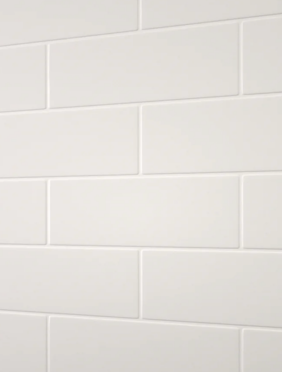 Flat Metro (Straight) Tile - Acrylic White