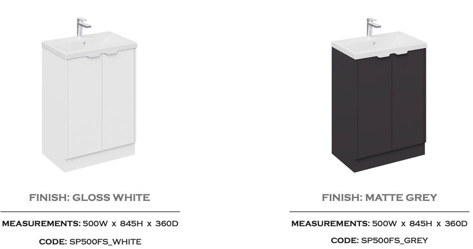 PVC Floor Standing Unit Short Projection With Handles 500mm