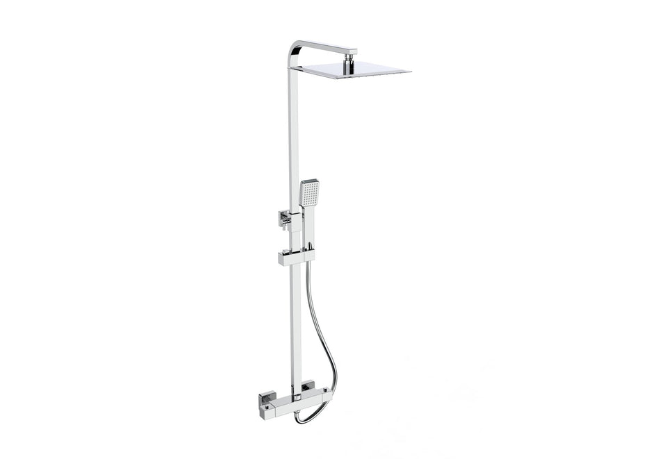Pure Thermostatic Bar Shower with Ultra Slim Stainless Shower Drencher & Sliding Handset