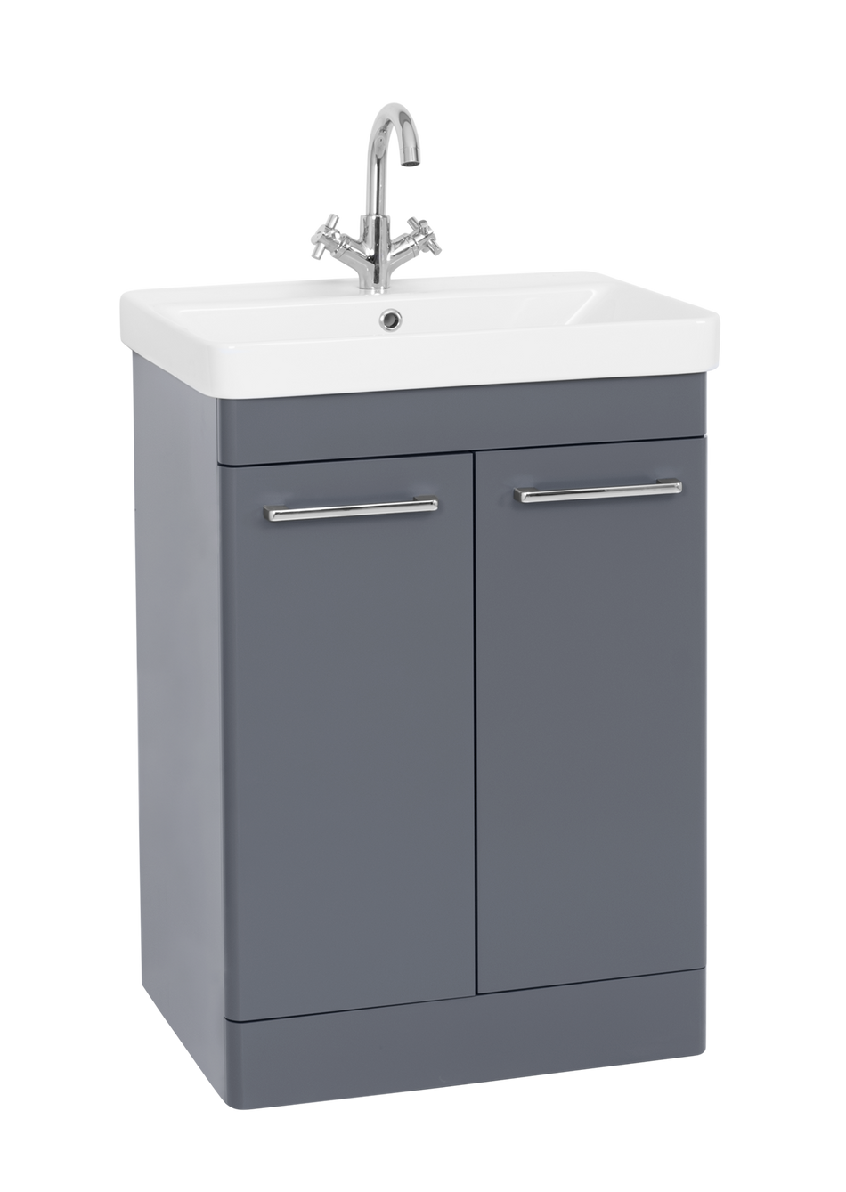 Options 24 2 Door Vanity Unit, Basin & Chrome Handles 600mm