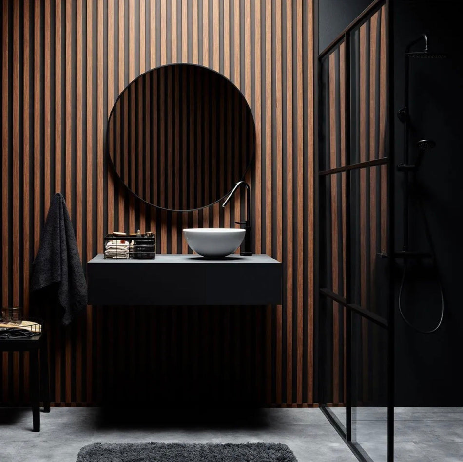 Linerio Slat-Wall L-Line Slat Panels - Mocca